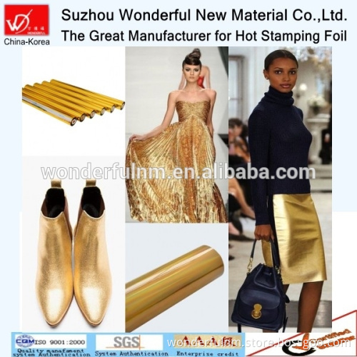 hot sale single color bright gold hot stamping foil for women's clothes